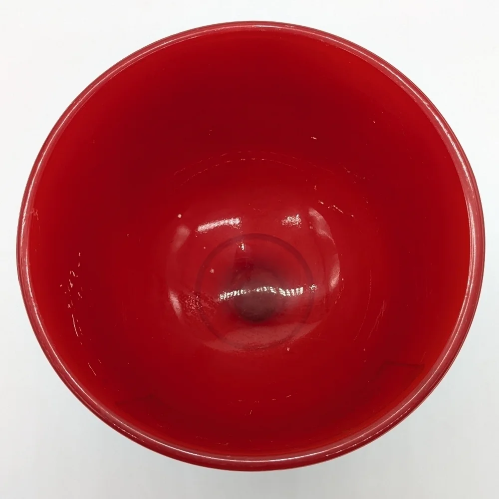 Vintage 70s Indiana Glass Red Orange Aries Zodiac Goblet